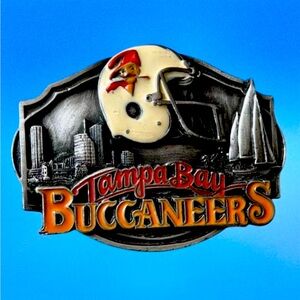 Vintage 1987 NFL Tampa Bay Bucs Football Pewter Belt Buckle Siskiyou Ltd. Ed #5